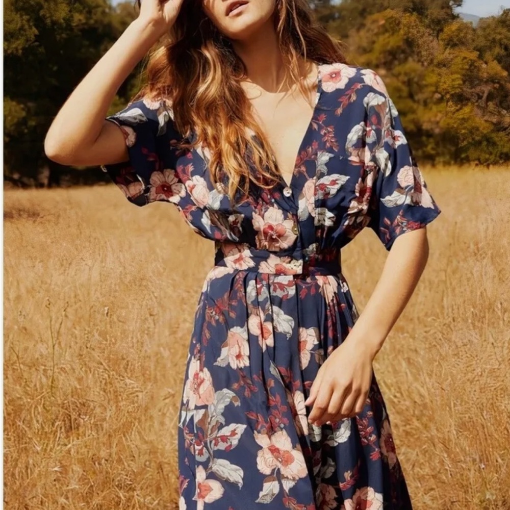 Christy Dawn Lottie dress in navy floral